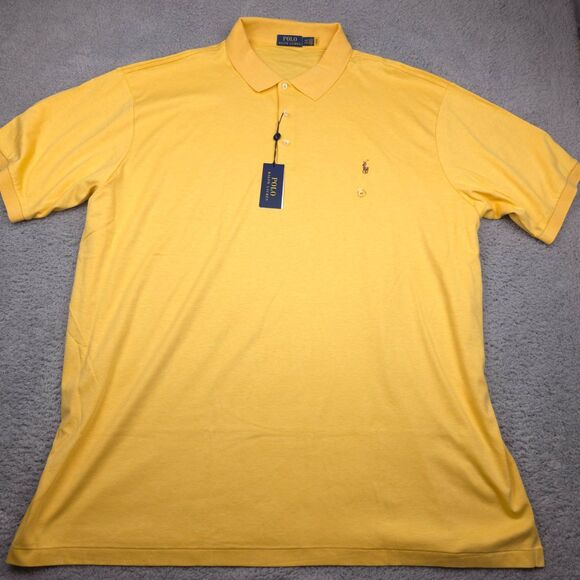 Polo Ralph Lauren Shirt Mens Size 4XLT Yellow Classic Fit Embroidered Flesh Pony